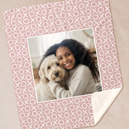 XOXO Hugs & Kisses Custom Photo Modern Dusty Pink Sherpadecke