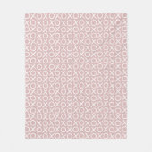 XOXO Hugs & Kisses Dusty Pink Modern Pattern Fleecedecke (Vorderseite)