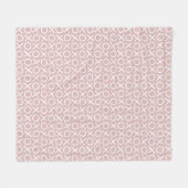 XOXO Hugs & Kisses Dusty Pink Modern Pattern Fleecedecke (Vorderseite (Horizontal))