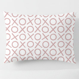 XOXO Hugs & Kisses Dusty Pink White Modern Pattern Kissenbezug