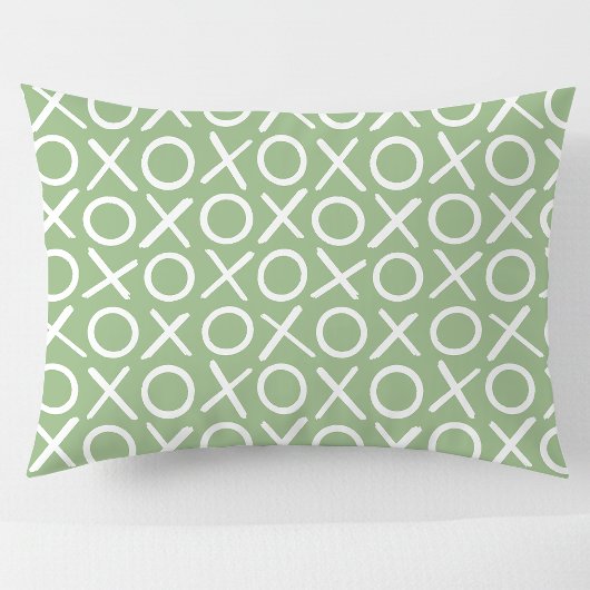 XOXO Hugs & Kisses Green Cute Modern Pattern Kissenbezug