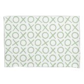 XOXO Hugs & Kisses Green White Modern Pattern Kissenbezug (Vorderseite)