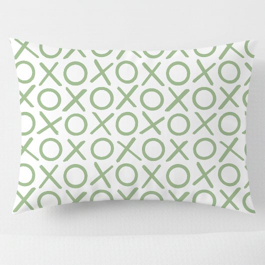 XOXO Hugs & Kisses Green White Modern Pattern Kissenbezug