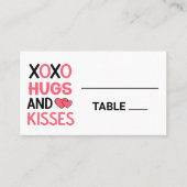 XOXO HUGS KISSES HerzS Brautparty Hochzeit Platzkarte (Vorderseite)