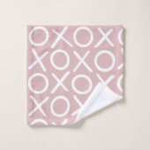 XOXO Hugs & Kisses Monogrammed Dusty Pink Modern Badhandtuch Set (Waschlappen)