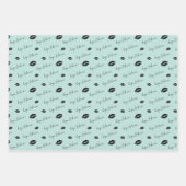 XOXO Hugs & Kisses Pinselschrift Schwarz & Mint Geschenkpapier Set (Vorderseite 3)