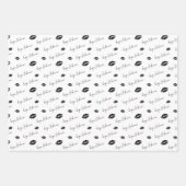 XOXO Hugs & Kisses Pinselschrift Schwarz & Weiß Geschenkpapier Set (Vorderseite 3)