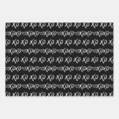 XOXO Hugs & Kisses Pinselschrift Schwarz & Weiß Geschenkpapier Set (Vorderseite)