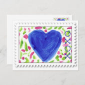 XOXO - Hugs & Kisses - Postkarte (Vorne/Hinten)