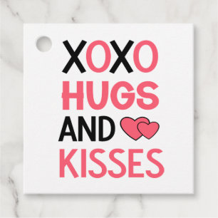 XOXO Hugs Kisses Romantic Pink Black Wedding Geschenkanhänger