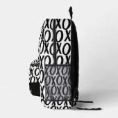 XOXO Hugs Kisses Schwarz-weiß Minimalistisch Bedruckter Rucksack (Rechts)
