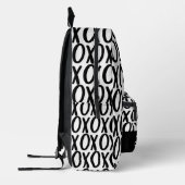 XOXO Hugs Kisses Schwarz-weiß Minimalistisch Bedruckter Rucksack (Links)