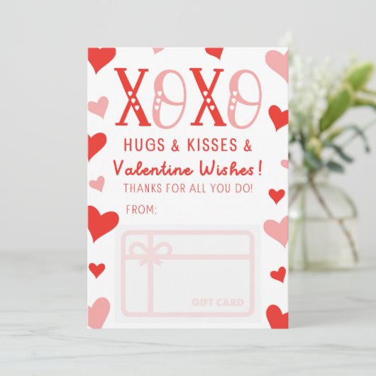 XOXO Hugs Kisses Valentine wünscht Karteninhaber Einladung (Stehend Vorderseite)