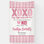 XOXO Hugs & Kisses Valentinstag 1. Geburtstag Banner (Vertikal)