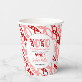 XOXO Hugs & Kisses Valentinstag 1. Geburtstag Pappbecher (Vorderseite)