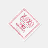 XOXO Hugs & Kisses Valentinstag 1. Geburtstag Serviette (Ecke)