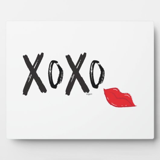 XoXo-Hugs-Kisses-with-Red-Lips Fotoplatte (Vorderseite)