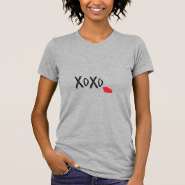XoXo-Hugs-Kisses-with-Red-Lips Grau T-Shirt