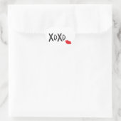XoXo-Hugs-Kisses-with-Red-Lips Herz-Aufkleber (Tasche)