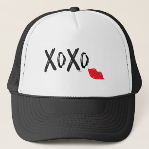 XoXo-Hugs-Kisses-with-Red-Lips Truckerkappe