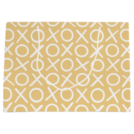 XOXO Hugs & Kisses Yellow Birthday Brush Script Große Geschenktüte (Vorderseite)