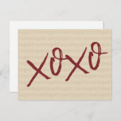 Xoxo hugs Küsse in Cream Farbe Postkarte (Vorne/Hinten)