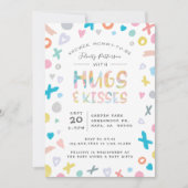 XOXO Hugs, Liebe & Kisses Kinderdusche Einladung (Vorderseite)