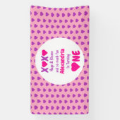 XOXO Hugs und Kisses 1. Geburtstag Banner (Vertikal)