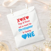 XOXO Hugs und Kisses 1. Geburtstag Geschenktütchen (Ausgeschnitten)