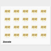 XOXO Hugs und Kisses Imitate Gold Typografie White Quadratischer Aufkleber (Blatt)