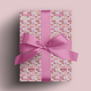 XOXO Hugs und Kisses Rosa Galentine Gegenwart Geschenkpapier