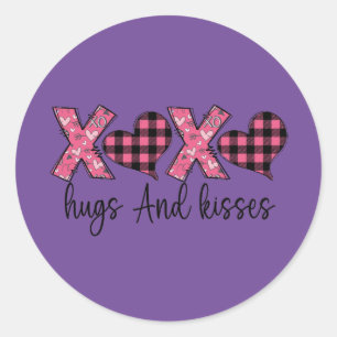 Xoxo Hugs und Kisses Runder Aufkleber