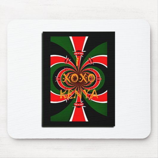 XOXO I Liebe Kenya Black Green National Flag Co Mousepad (Vorne)