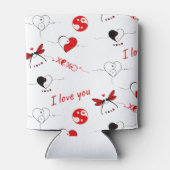 XOXO, ich Liebe Sie und Herzen Dosenkühler (Rückseite)