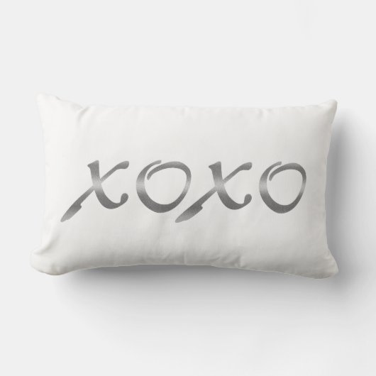 XOXO im Silber Lendenkissen (Vorderseite)