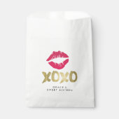 XOXO Imitate Gold & Rosa Lippen Geschenktütchen (Vorderseite)