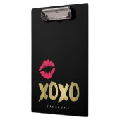 XOXO Imitate Gold & Rosa Lippen | Schwarz Klemmbrett (Links)