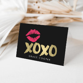 XOXO Imitats Gold & Rosa Lippen Leere Begrüßung Karte