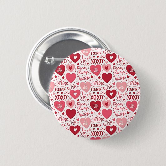 XOXO & Immer Mein Rosa Rot Button (Vorne & Hinten)