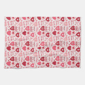  XOXO & Immer Mein Rosa & Rot Geschirrtuch (Horizontal)