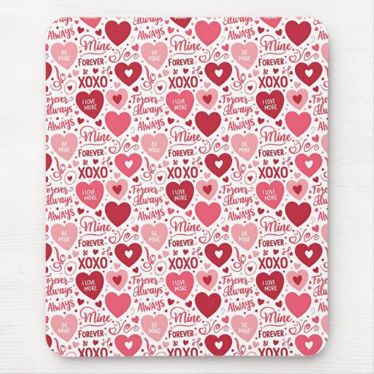 XOXO & Immer Mein Rosa Rot Mousepad (Vorne)