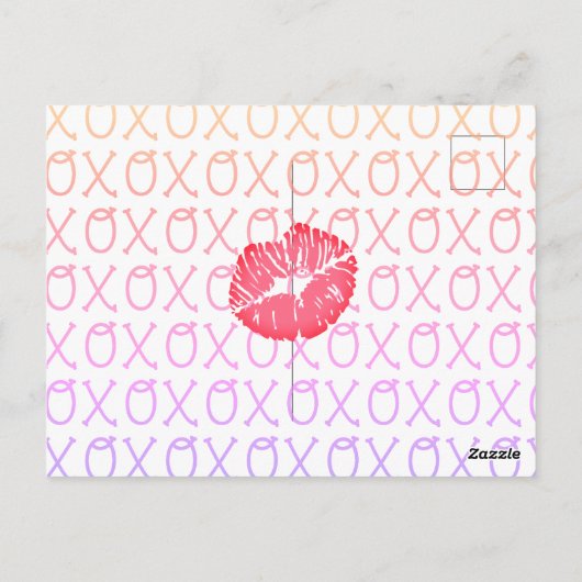 XOXO Kiss Hinzufügen Ihres Fotos Personalisierte P Postkarte (Rückseite)