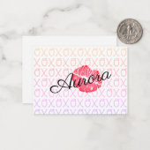 XOXO Kiss Mitteilungskarte (Vorderseite/Rückseite Beispiel)