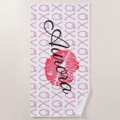 XOXO Kiss Strandtuch (Vorderseite)
