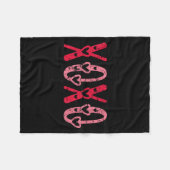 Xoxo Kisses Hugs Vintage Valentines Day  Fleecedecke (Vorderseite (Horizontal))