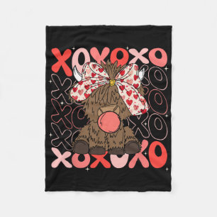 Xoxo Kuh Valentinstag Bubblegum Western Valentinsk Fleecedecke