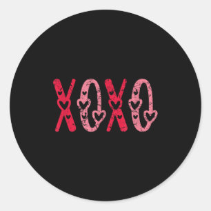 Xoxo Küsse Umarmungen Vintage Valentinstag  Runder Aufkleber