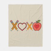 XOXO Lehrerin Valentinstag Stift und Apfel Fleecedecke (Vorderseite)