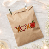 XOXO Lehrerin Valentinstag Stift und Apfel Geschenktütchen (Ausgeschnitten)