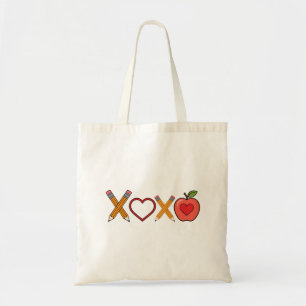 XOXO Lehrerin Valentinstag Stift und Apfel Tragetasche